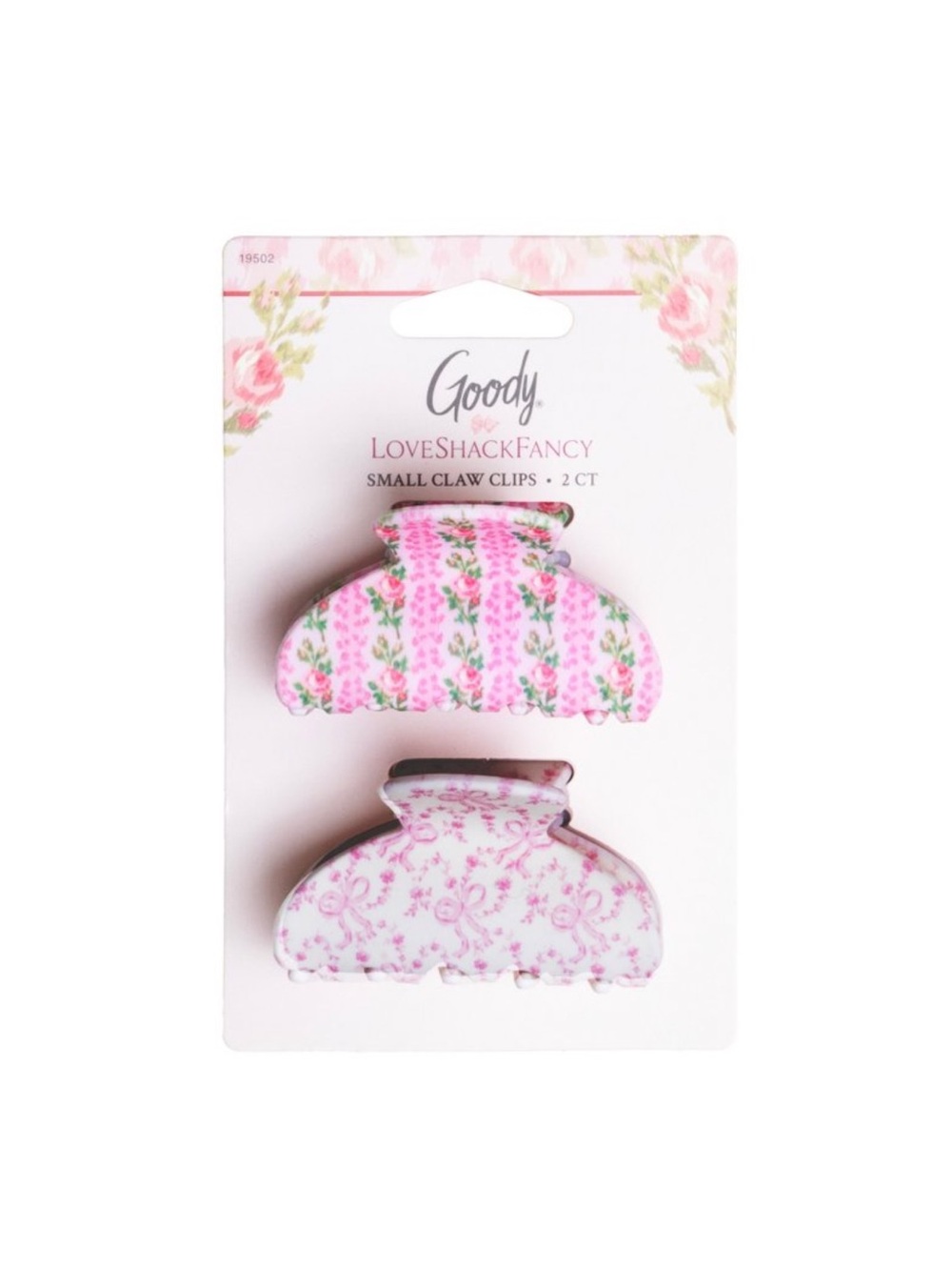 LoveShackFancy x Goody small claw clips set of two - pink strawberry macaroon